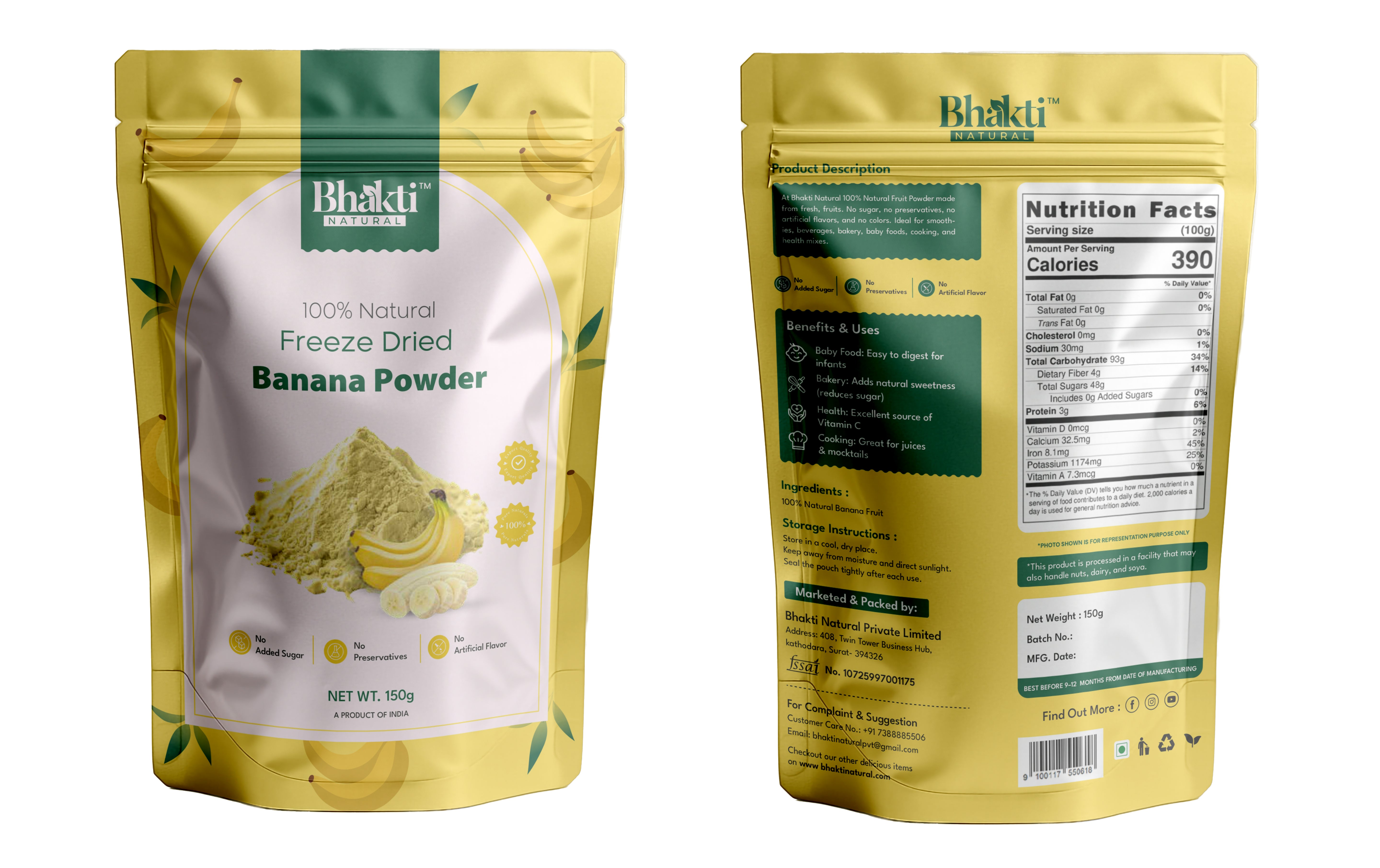 Freeze Dried Banana Powder