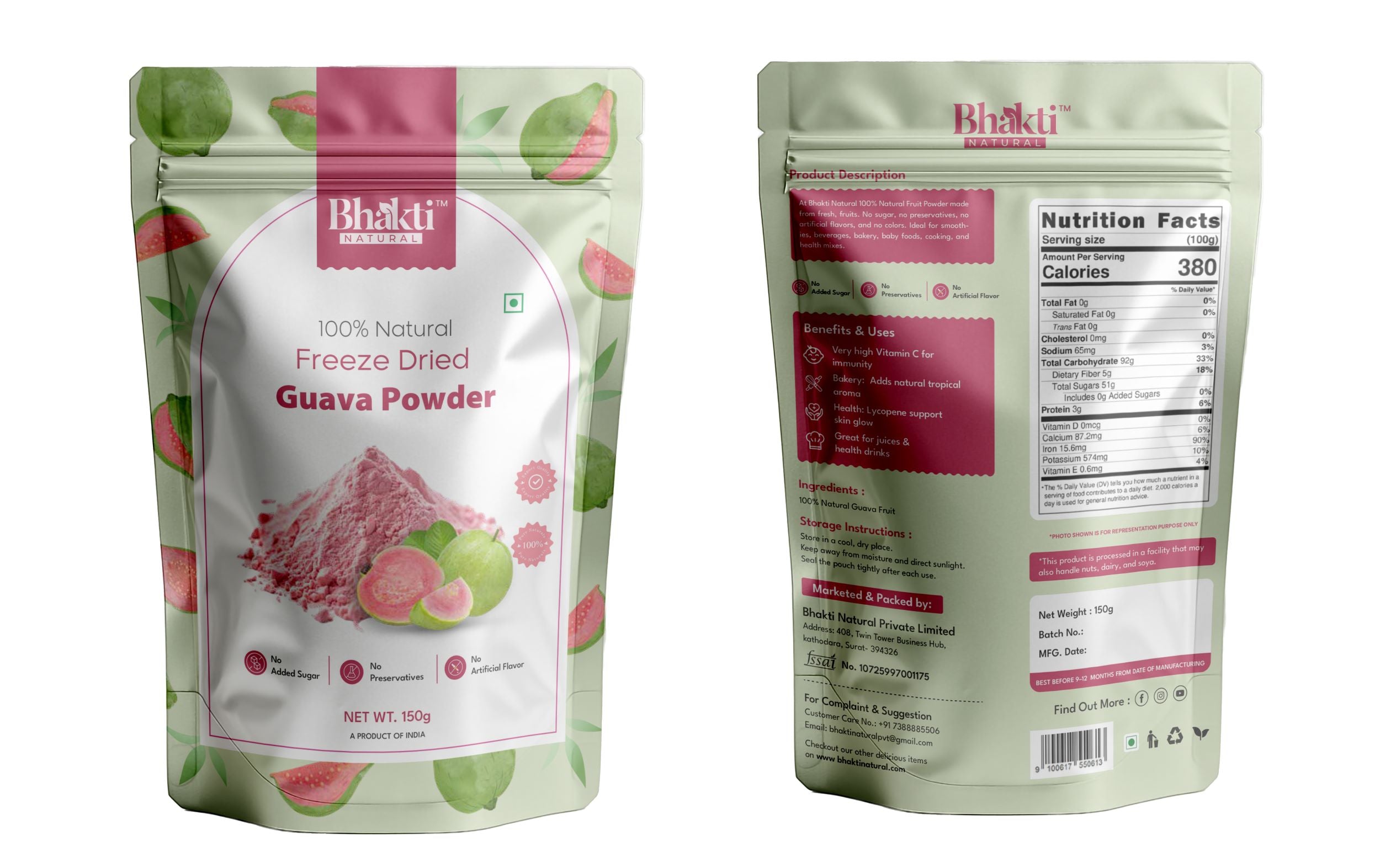 Freeze Dried Pink Guava Powder